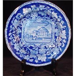 FLOW BLUE 6 ½" STAFFORDSHIRE PORCELAIN PLATE