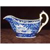 Image 1 : DARK BLUE ENGLISH STAFFORDSHIRE TRANSFER DECORATED GRAVY BOAT