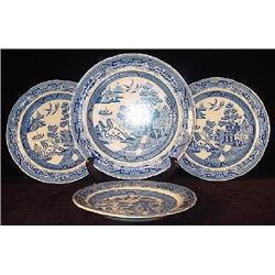 FOUR ENGLISH EARTHENWARE PLATES