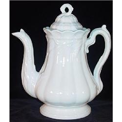 WHITE IRONSTONE COFFEE POT