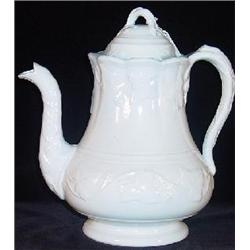 WHITE IRONSTONE COFFEE POT