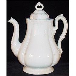 WHITE IRONSTONE COFFEE POT