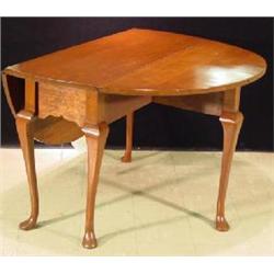 QUEEN ANN CHERRY WOOD OVAL DROP LEAF GATE-LEGGED TABLE