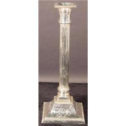 SET OF FOUR ENGLISH SHEFFELD  SILVER "FUSED" PLATED COLUMNAR CANDLESTICKS