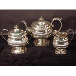 THREE PIECE AMERICAN SILVER TEA SET