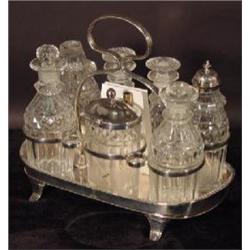 AN ENGLISH SILVER CASTOR SET