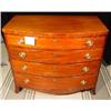 Image 1 : HEPPLEWHITE MAHOGANY BOW FRONTED CHEST OF FOUR LONG DRAWERS