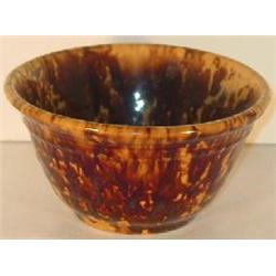 YELLOW OCHREWARE DEEP SIDED ROUND BOWL