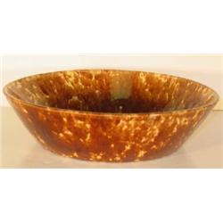 YELLOW OCHREWARE LARGE MILK BOWL