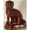 Image 1 : YELLOW OCHERWARE / ROCKINGHAM TORTOISE-SHELL GLAZED SCULPTED SEATED SPANIEL