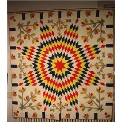 HAND MADE PATCHWORK AND APPLIQUÉD QUILT