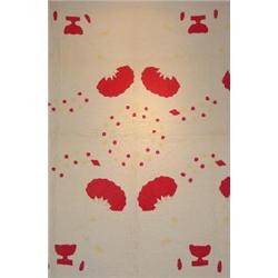 A HAND SEWN APPLIQUÉD QUILT