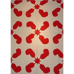 A HAND-SEWN APPLIQUED QUILT