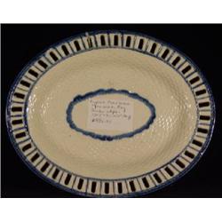 ENGLISH "PEARLWARE" PORCELAIN OVAL OPEN-WORK TRAY