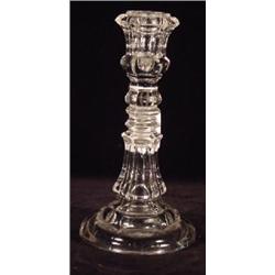 CLEAR PRESSED FLINT GLASS CANDLESTICK