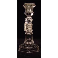 CLEAR PRESSED FLINT GLASS CANDLESTICK