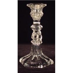 CLEAR PRESSED FLINT GLASS CANDLESTICK