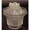 Image 1 : SANDWICH CLEAR LACY PRESSED GLASS COVERED SUGAR BOWL