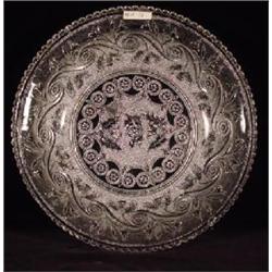 A LACY SANDWICH 6 ¾" CLEAR PRESSED GLASS BOWL