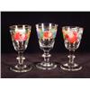 Image 1 : THREE STIEGEL-TYPE CLEAR  BLOWN AND FLORAL (POLYCHROME) ENAMELED WINE GLASSES