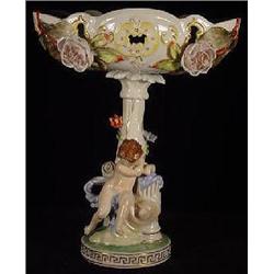 A DRESDEN PORCELAIN FIGURAL COMPOTE