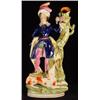 Image 1 : STAFFORDSHIRE PORCELAIN FIGURE OF A FALCONER AND HIS DOG
