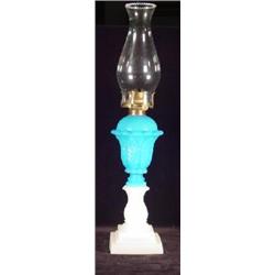 SANDWICH GLASS OIL LAMP