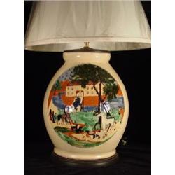 LARGE OVOID SHAPED CREAM GLAZED CERAMIC JAR