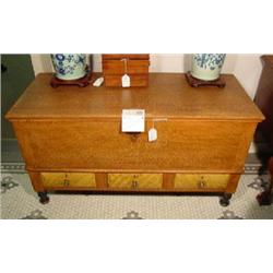 PENNSYLVANIA THREE DRAWER, GRAIN PAINTED BLANKET CHEST