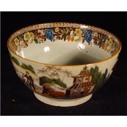 SALOPIAN POLYCHROME ENAMELED BOWL