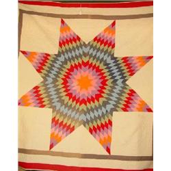 A HAND-SEWN PENNSYLVANIA OR MARYLAND PATCHWORK QUILT