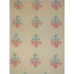 PAIR OF HAND SEWN APPLIQUED QUILTS