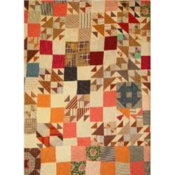 A HAND-SEWN PATCHWORK QUILT