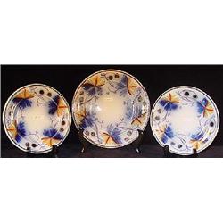 THREE ENGLISH GAUDY IRONSTONE PLATES