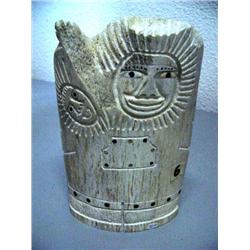 9" whale bone, ivory and baleen carving from Diomede stock #327f (2)