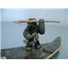 Image 2 : Soapstone carving of a hunter and seal in a kayak by James Sugar stock #201f (2)