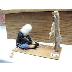 Doll made by Rita Oscar of Bethel "Man Making Net" (46)