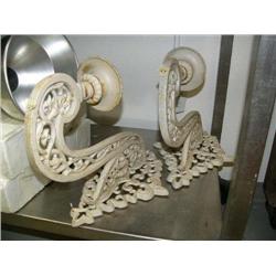 Pair of cast iron wall mounted candle holders (500)