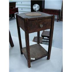 Quarter sawn mission style oak table, 23" H, 12" W, 12" D (58)