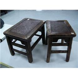 2 antique stools, 14 3/4" H, 13 1/2" W, 10 1/2" D, stock #3107 (8888)
