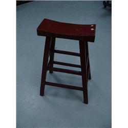 Tall red Chinese stool, 32" H, 17 3/4" W, 7 3/4" D (8888)