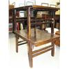Image 1 : Pair of Chinese tables, one is 24" H, 39 1/2" W, 28 1/2" D, and other is 24" H, 38 1/2" W, 28 1/2" D