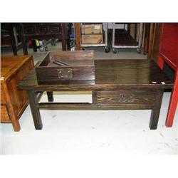 Pine coffee table mission style, 18 1/2" H, 47 1/4" W, 23 1/2 D (8888)