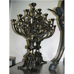 Pair of cast iron candelabras (500)