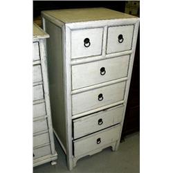 6-drawer white chest, 41 1/2" H, 17 1/2" W, 15 1/2" D, stock #1405 (8888)