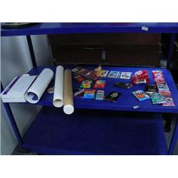 Lot of assorted baseball cards; 2 prints (60)