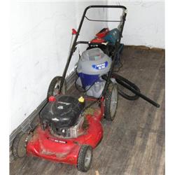 Black & Decker jig saw; Makita drill; paint sprayer; Makita skill saw; shop vacuum; Murray lawn mowe
