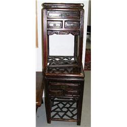 Pair of old Chinese lamp tables, 29 3/4" H, 17 3/4" W, 17 3/4" D, stock #3087 (300)