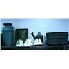 Image 1 : Milk can, watering can, bath tub, 3 Bell Telephone System hard hats, original oil painting of elk (1