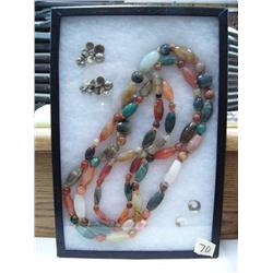 Silver earrings and beautiful stone necklace (74)